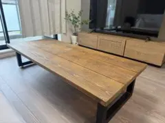 無垢材 160cm アンティーク風ダイニングテーブル ローテーブルのサムネイル