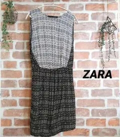 ZARA ノースリーブワンピース 白黒　USAサイズM