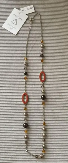 【新品タグ付き】アンタイトル UNTITLED ロングネックレス オレンジのサムネイル
