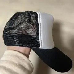 メッシュバック 黒×白 キャップ 3100