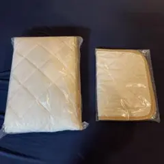 【新品未開封】クリーム色 敷きパッド ピローパッド２点セットキルティングデザイン