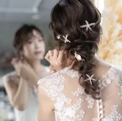 ウェディング ヘッドドレス【スターフィッシュ ヘアピン 5Pセット 】