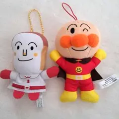 アンパンマン しょくぱんまん　ぬいぐるみセット キーホルダー付き