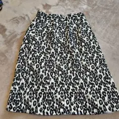 美品 クチュールブローチ ヒョウ柄 ひざ丈スカート M