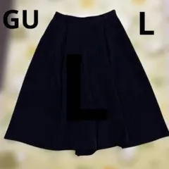 GU 黒のフレアプリーツパンツ お写真搭載
