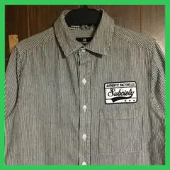 Subciety／サブサエティー✴️7部袖ワークシャツ　ヒッコリー　ストリート