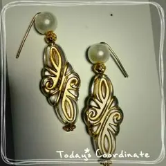 新作 ロングアンティーク風ピアス