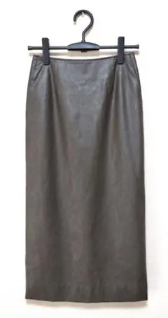 新品　BEAUTY&YOUTH　ロングタイトスカート　合皮　ブラウン　S