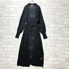 ロイヤルパーティー カーディガン ロング ニット F ブラック 美品 羽織りのサムネイル