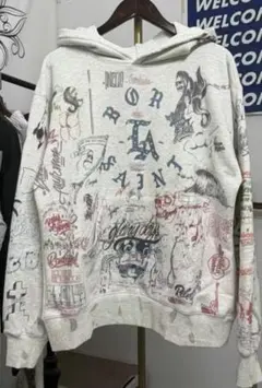SAINT グラフィックプリント フード付きスウェット M