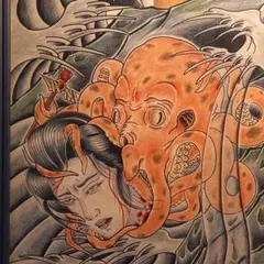 「蛸と生首」A4サイズ　TATTOO　コーチジャケット　スーベニアのサムネイル