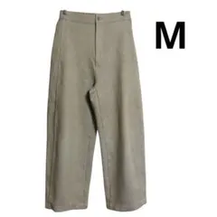 美品 ユニクロ ワイドフィットカーブジャージーパンツ ベージュ M