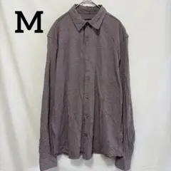 ★ DKNY【M】 コットンシャツ パープル　ボルドー系　長袖　綿100%