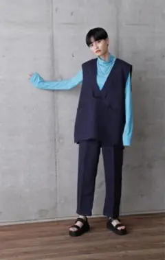 ☆即購入可能です☆ネイビーツィード　上質ネイビーツイードジレ☆ 2025年最新】ツイード ジレ ネイビーの人気アイテム - メルカリ