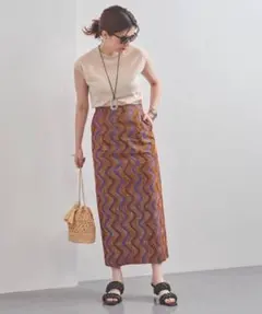 UNITED ARROWS UWSC バティックプリント タイトスカートのサムネイル