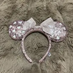 ディズニーカチューシャ　スパンコール　ミニー　ピンク　ハート