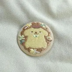 サンリオキャラクターズ 刺繍缶バッジビスケット ポムポムプリン