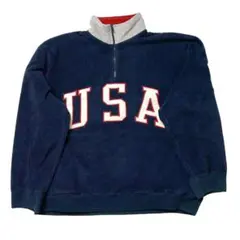 90s ポロスポーツ ラルフローレン 星条旗 ハーフジップ フリース