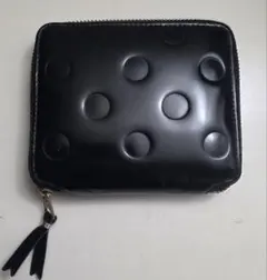 【美品】コムデギャルソン エンボスドット 黒 デュアル プルタブ エナメル牛革