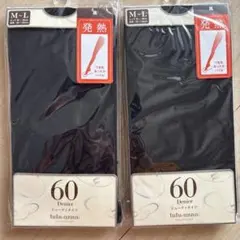 tutuanna タイツ 60デニール M-L 黒 2足セットのサムネイル