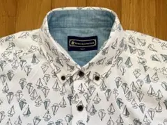 ★超美品 ビバリーヒルズポロクラブ ポロシャツ ヨット柄 半袖シャツ 白 LLのサムネイル