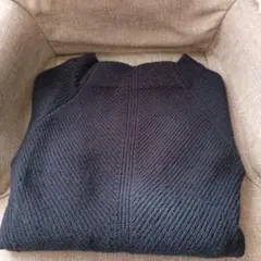 anySIS 紺色長袖リブ編みセーター