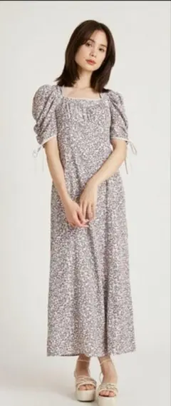 SNIDEL バリエプリントコルセットワンピース