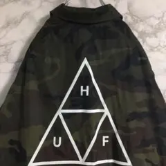 【デカロゴ】ハフ（ＨＵＦ）コーチジャケット　トライアングルロゴ　カモフラ　Ｌ