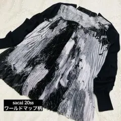 sacai 20ss ワールドマップ柄　バックプリーツカーディガンのサムネイル