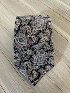 【最高級タイシルク】JIM THOMPSON ネクタイ ペイズリー柄 ネイビー系