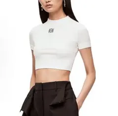 LOEWE アナグラム リブクロップドTシャツ ホワイト s - メルカリ