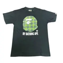 A BATHING APE APE HEAD Tシャツ　チェック　古着　8aのサムネイル
