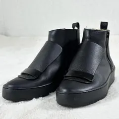 美品 sergio rossi SR1 レザー ハイカット サイドジップ 黒