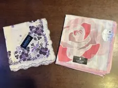 【新品未使用】LANVIN ランバン ハンカチ 2枚セット 花柄 上品デザイン
