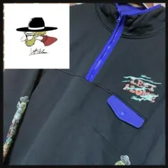 LEFT ALONE★レフトアローン★ハーフジップ★スウェット★刺繍★裏起毛XL