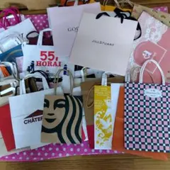 ショップ袋　ショッパー　紙袋　中、小セット 多様なデザイン　合計53枚入り