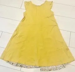 【MOONONNON】 ノースリーブワンピース イエロー 花柄のサムネイル