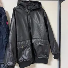 JaVa ブラックレザーアウター M