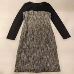 タルボット　長袖ひざ丈ワンピース ブラック