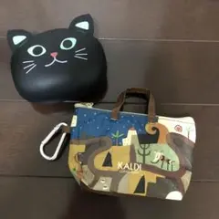 KALDIカルディ 伝説カラナビ付きミニバッグ にゃんころポーチセット