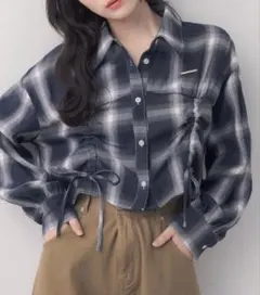 ems excite フロントドロストチェック SH ブルー系その他2