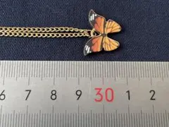 ネックレス ゴールド 蝶 シンプル 韓国 女性 オレンジ #C729-1