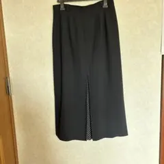 ブラック ロングスカート ドットスリット　フォーマル