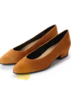 Fabio Rusconiスエードレザーローヒールパンプス （キャメル）