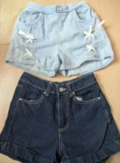 デニムショートパンツ（2点セット）