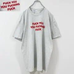 XL　US古着　アメリカンスラング　FUCK YOU　レタードプリントTシャツのサムネイル