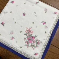 Christian Dior 花柄　ハンカチ　クリスチャンディオール　バラ
