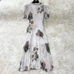 allsaintsワンピース　花柄　ピンク　フレア　フリルのサムネイル