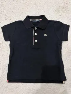バーバリー　キッズ　ポロシャツ 現行✨バーバリー キッズ ポロシャツ ロゴライン ブラック 6Y 116