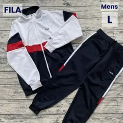 【FILA 】ジャージ 上下セットアップ ホワイト/ネイビー/レッド MensL